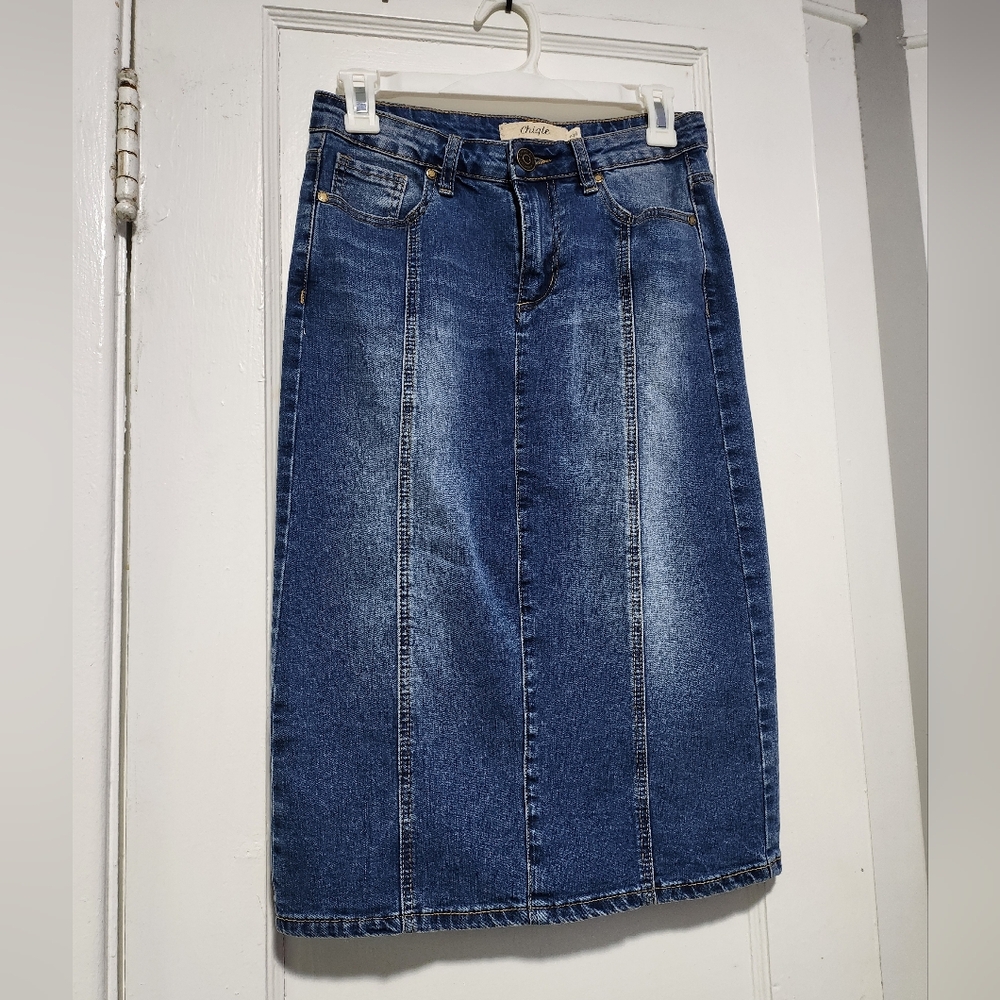 Womens Denim Pencil Skirt Chiqle Size Small